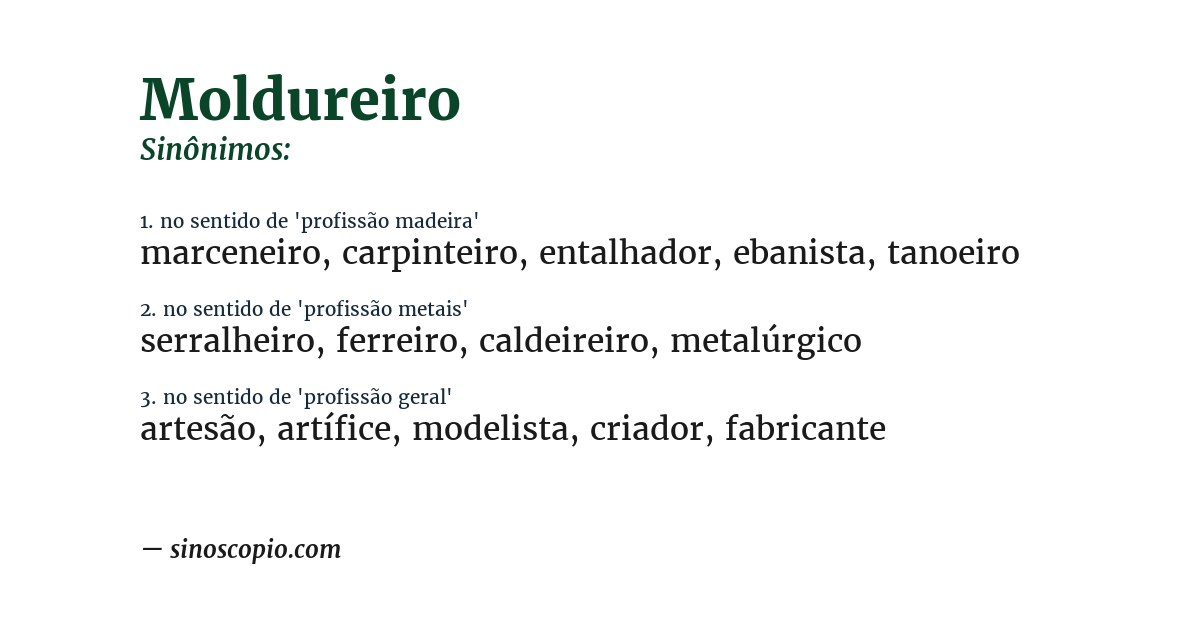 Sinônimo de moldureiro