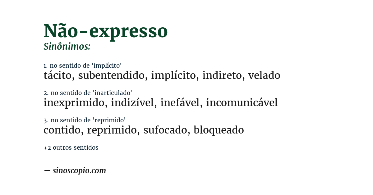 Sinônimo de não-expresso