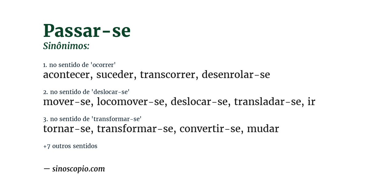 Sinônimo de passar-se