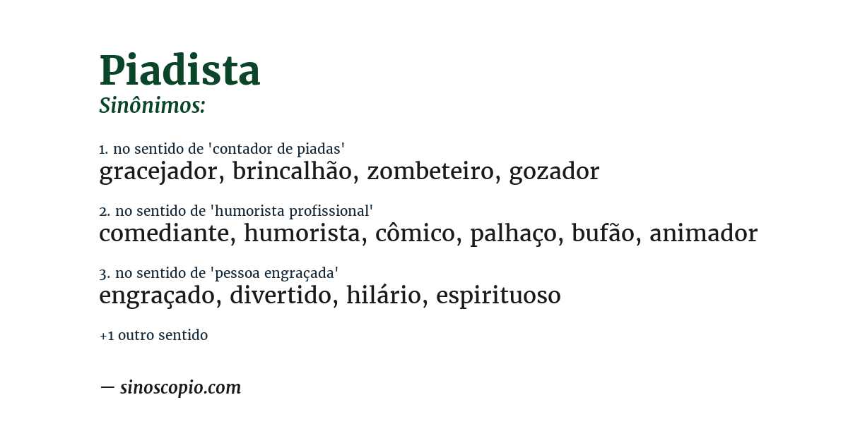 Sinônimo de piadista