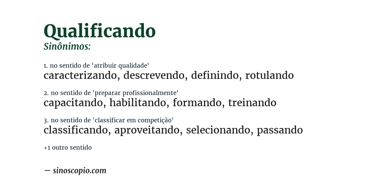 Sinônimo de qualificando
