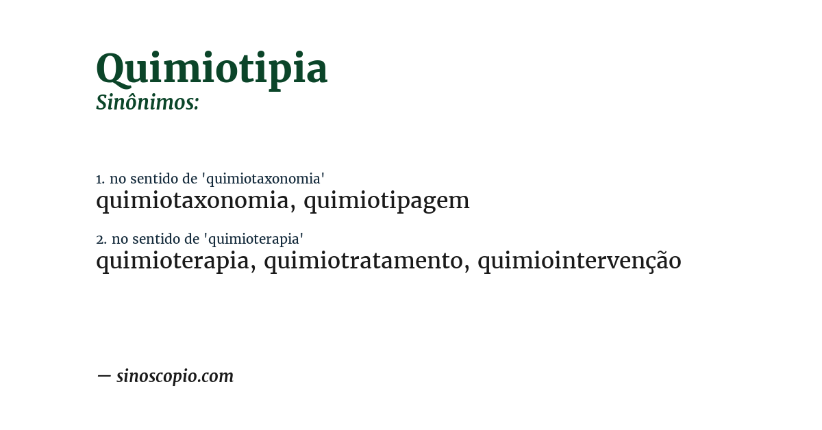 Sinônimo de quimiotipia