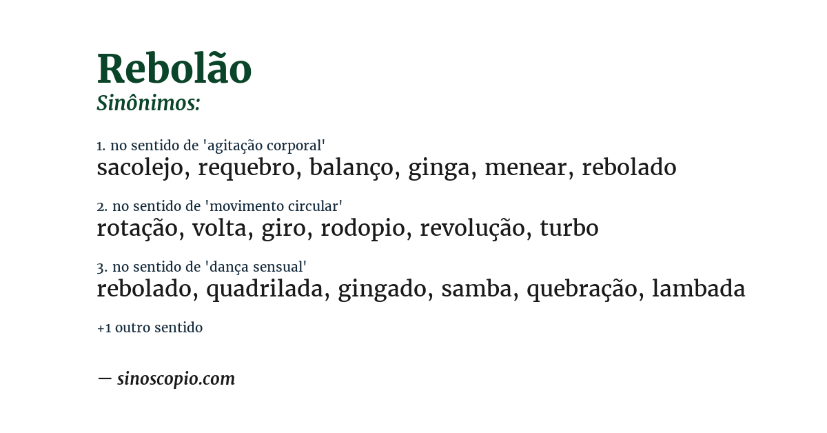 Sinônimo de rebolão