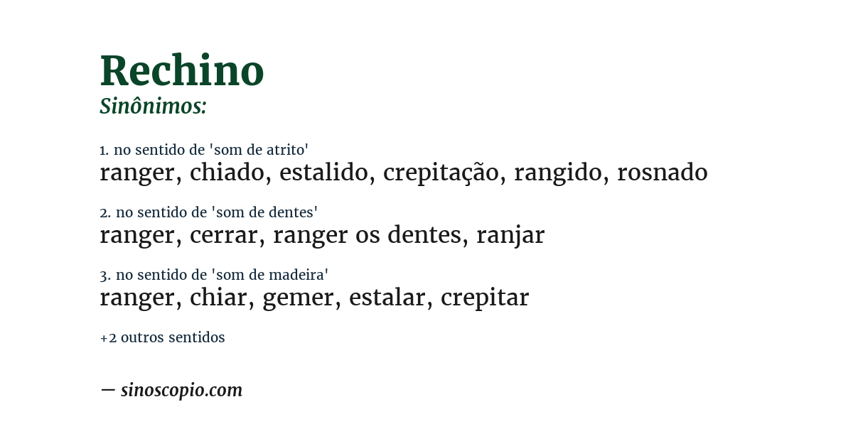 Sinônimo de rechino