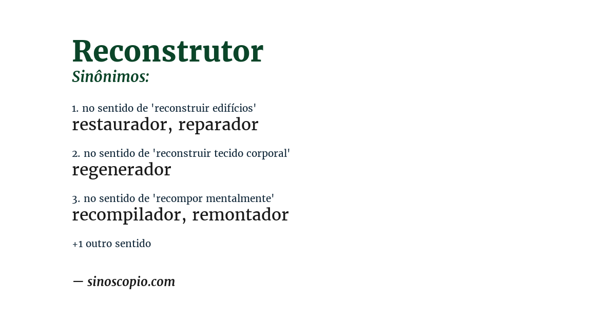 Sinônimo de reconstrutor