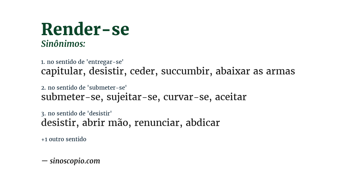 Sinônimo de render-se