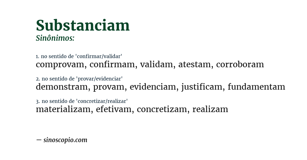Sinônimo de substanciam