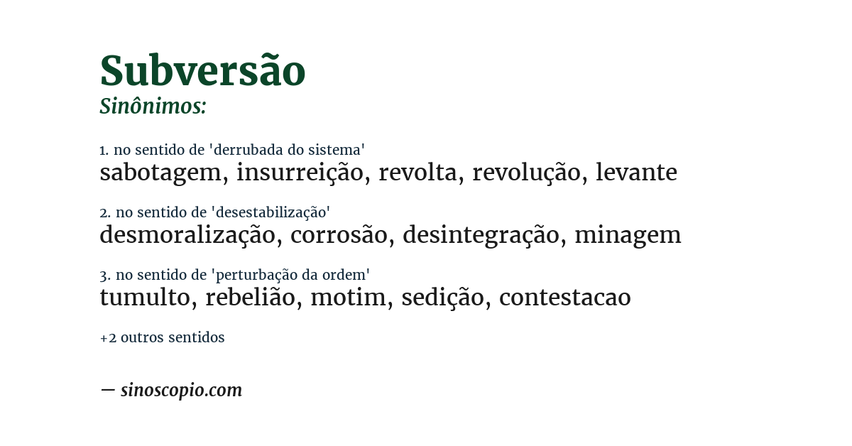 Sinônimo de subversão
