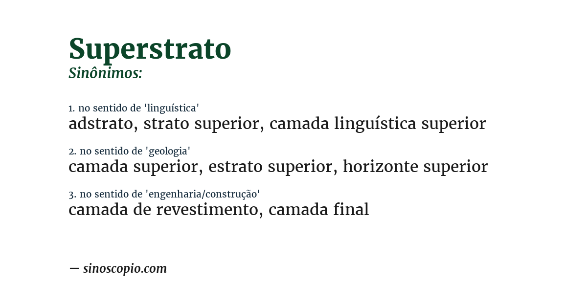 Sinônimo de superstrato