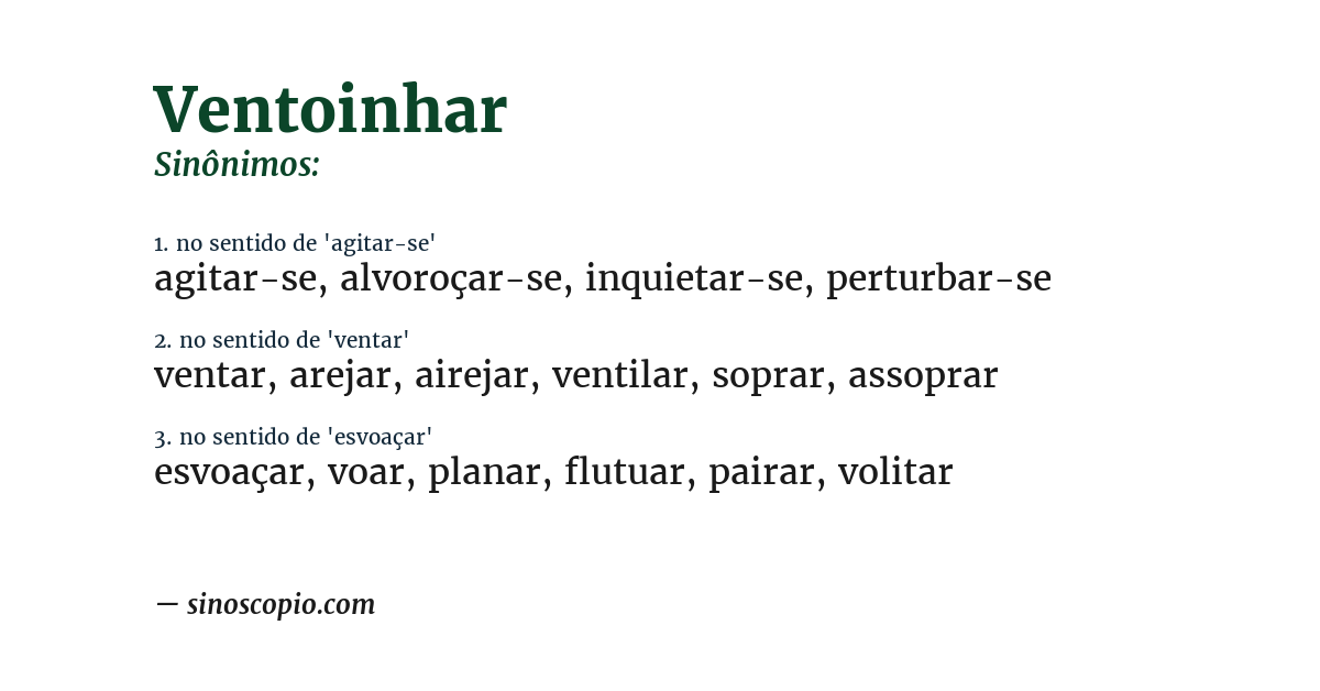 Sinônimo de ventoinhar
