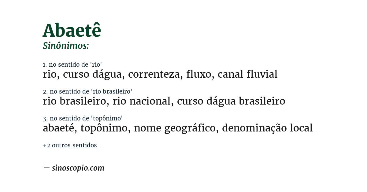 Sinônimo de abaetê