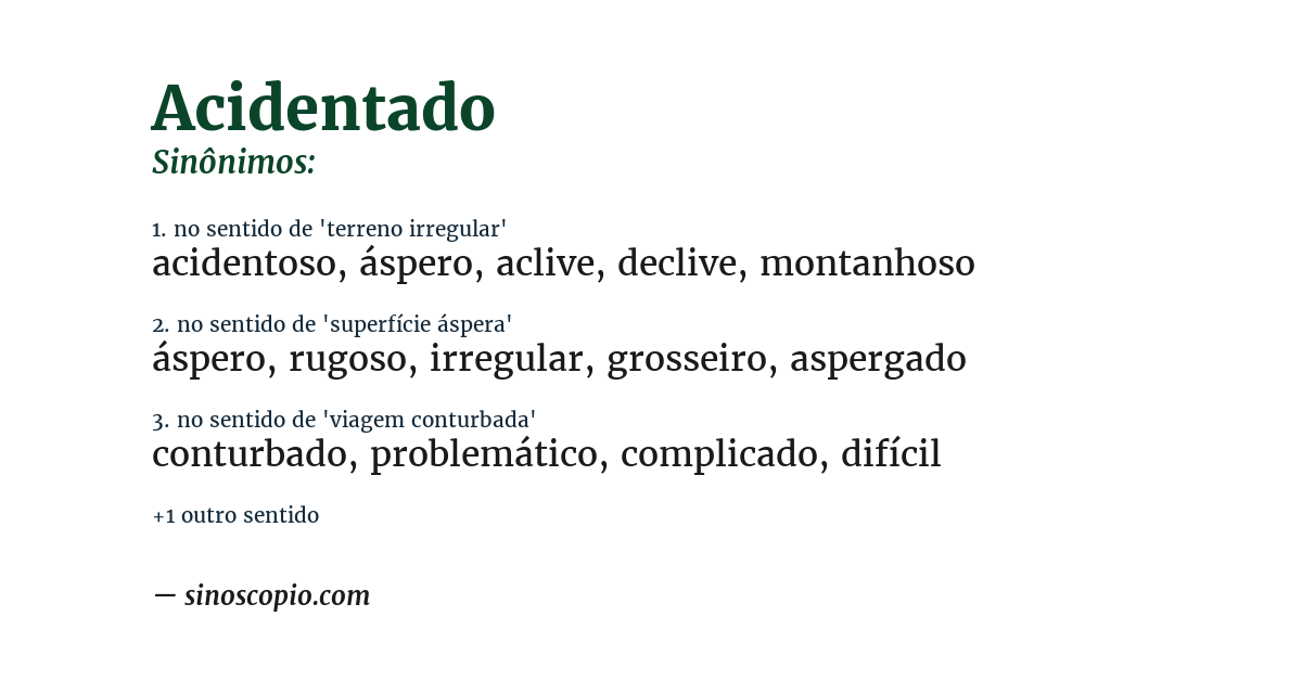 Sinônimo de acidentado