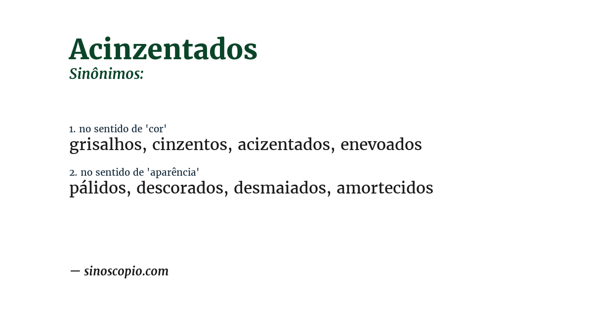 Sinônimo de acinzentados