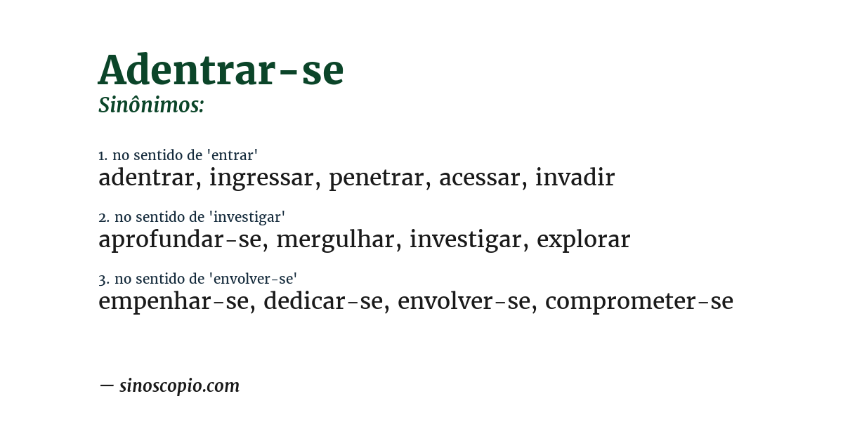Sinônimo de adentrar-se