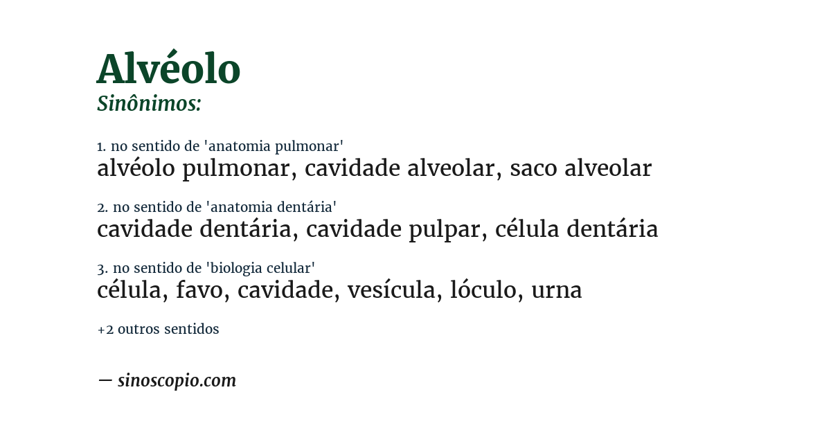 Sinônimo de alvéolo