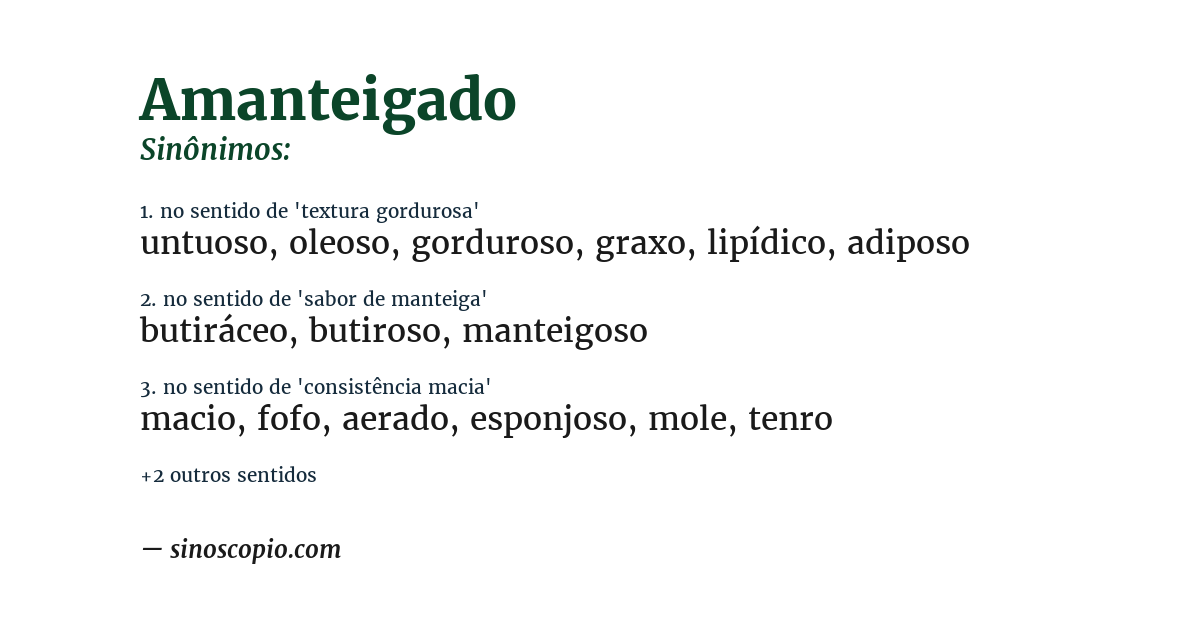 Sinônimo de amanteigado