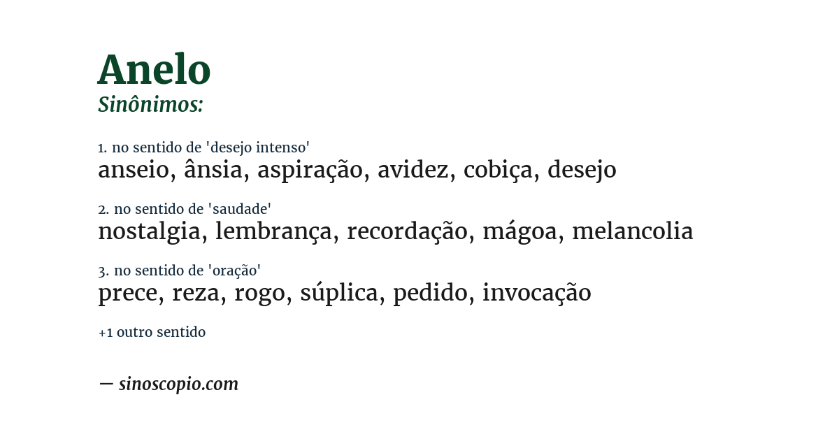Sinônimo de anelo
