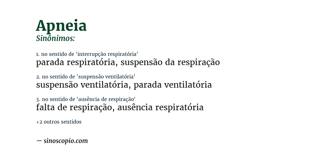 Sinônimo de apneia