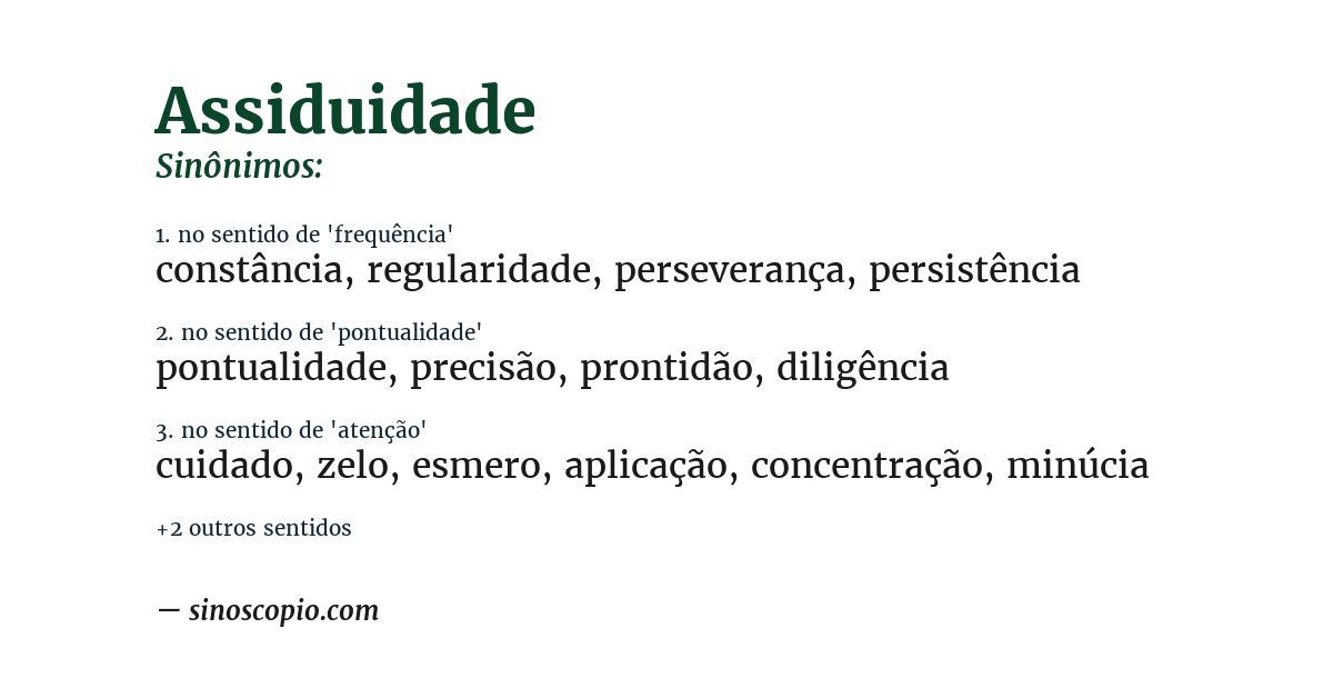 Sinônimo de assiduidade