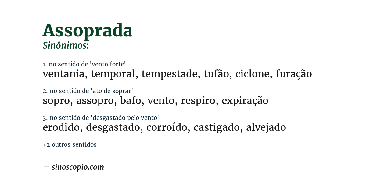 Sinônimo de assoprada