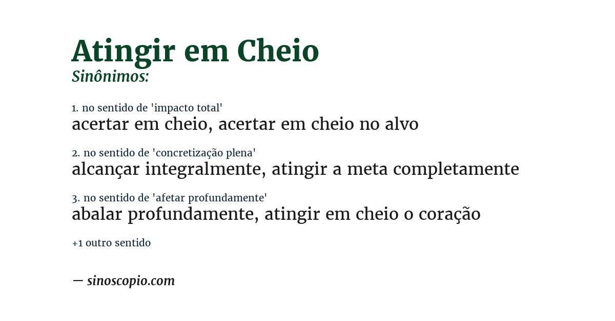 Sinônimo de atingir em cheio