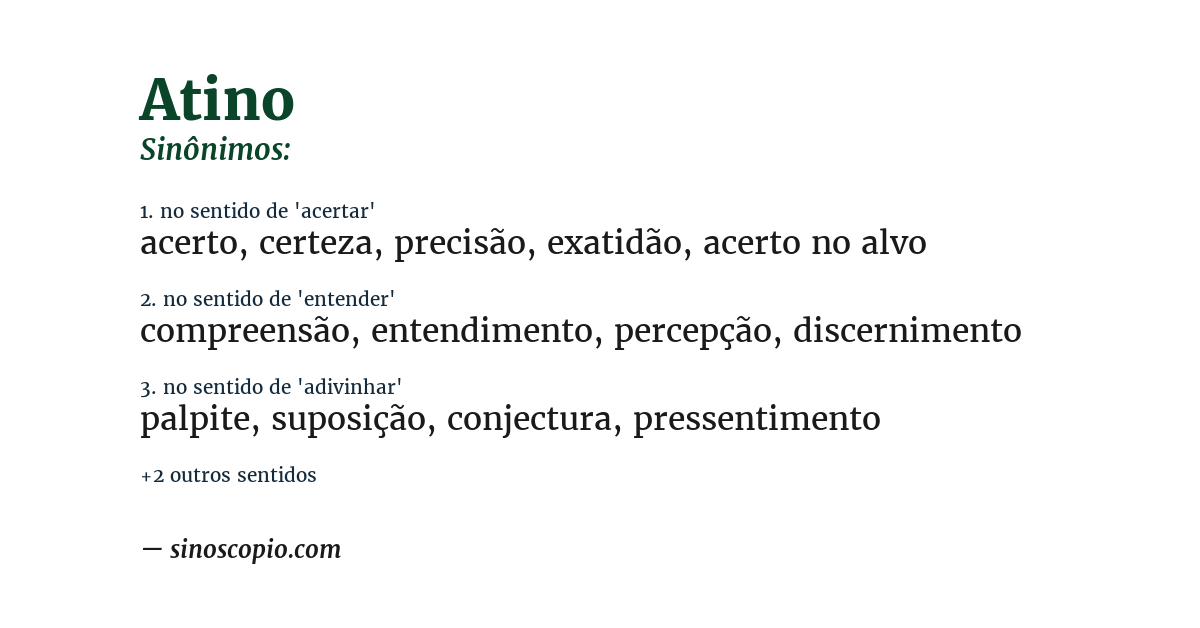 Sinônimo de atino