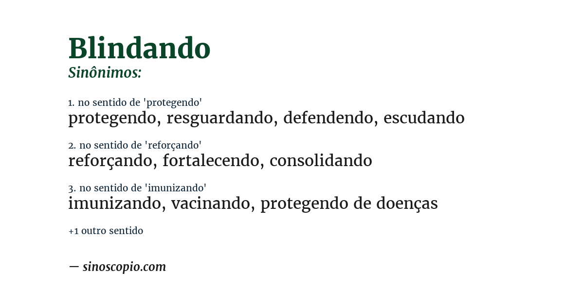 Sinônimo de blindando
