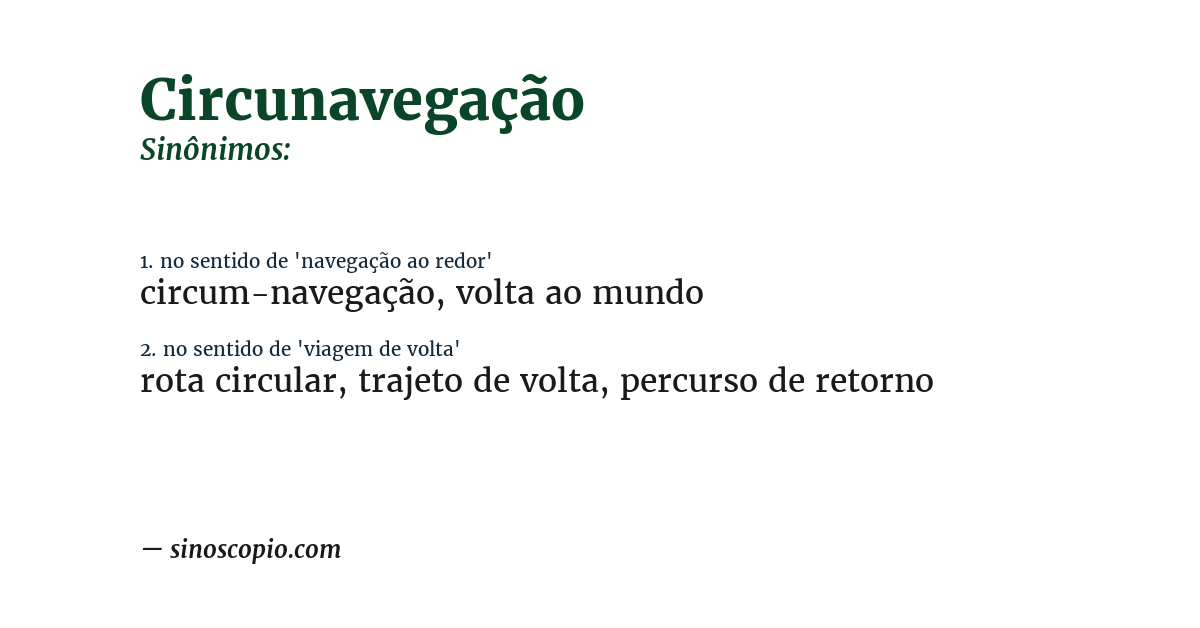 Sinônimo de circunavegação