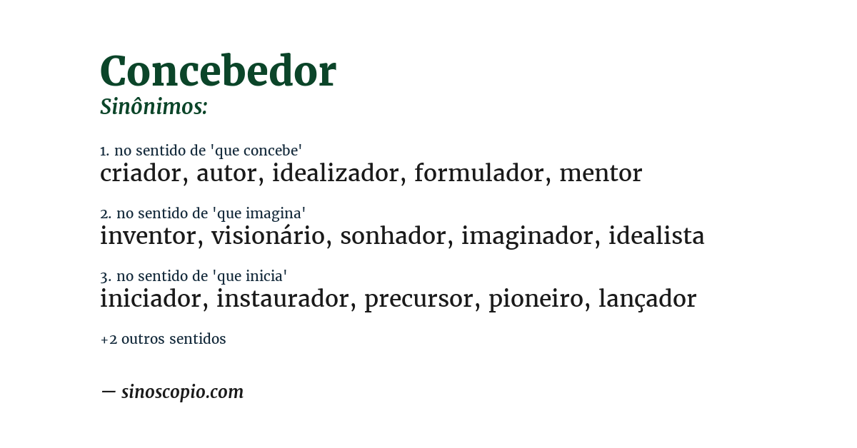 Sinônimo de concebedor