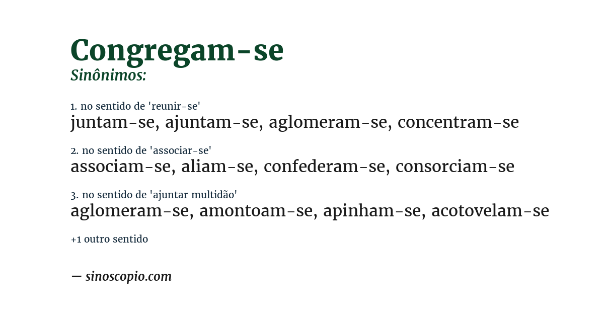 Sinônimo de congregam-se