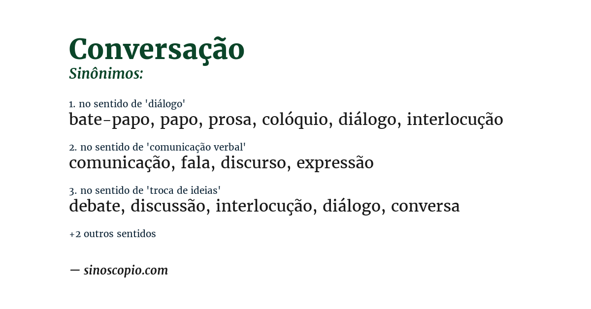 Sinônimo de conversação