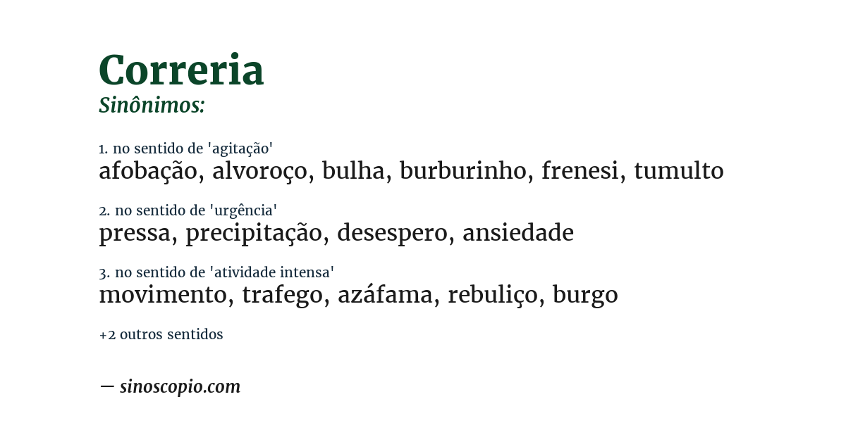 Sinônimo de correria