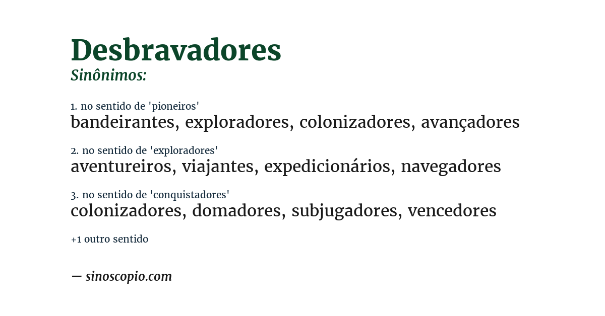 Sinônimo de desbravadores
