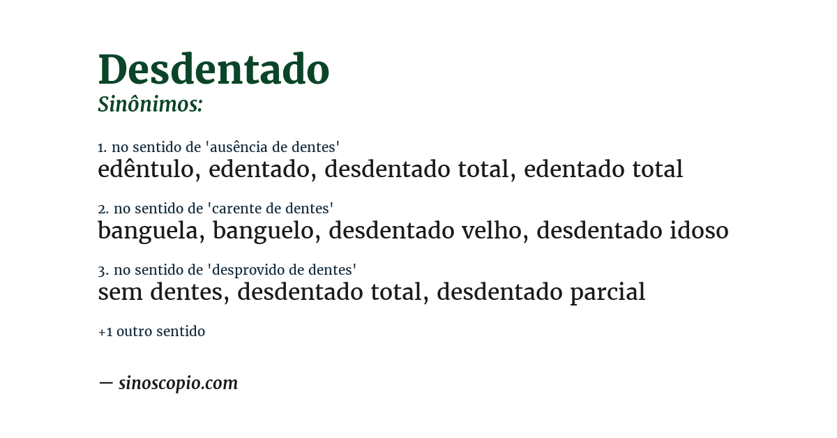 Sinônimo de desdentado
