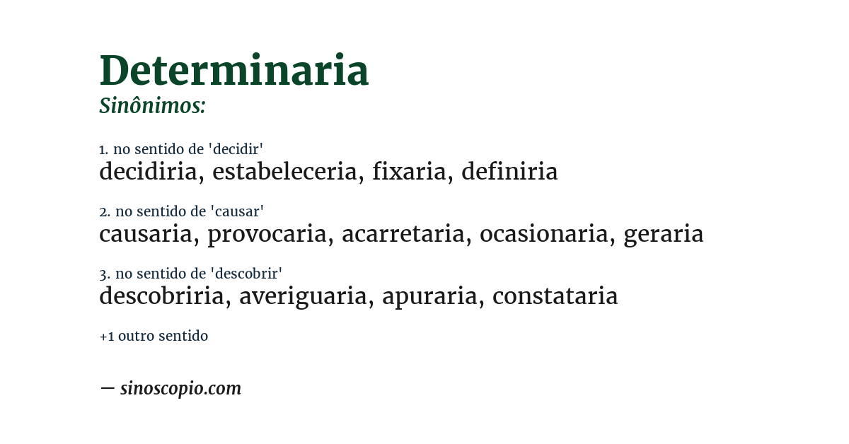 Sinônimo de determinaria