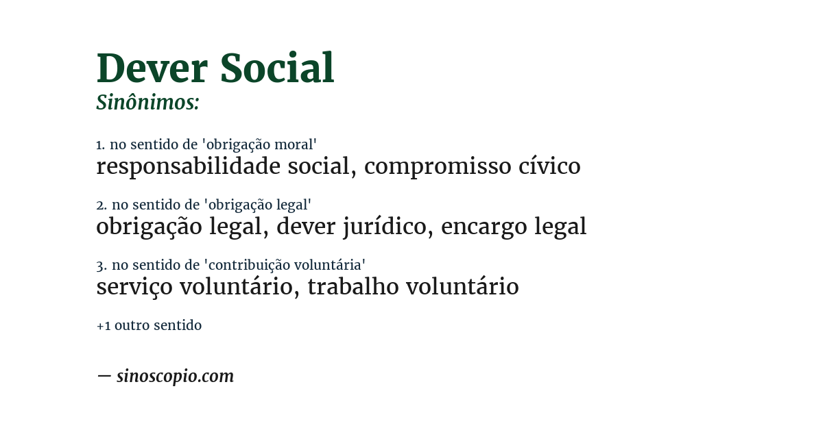 Sinônimo de dever social