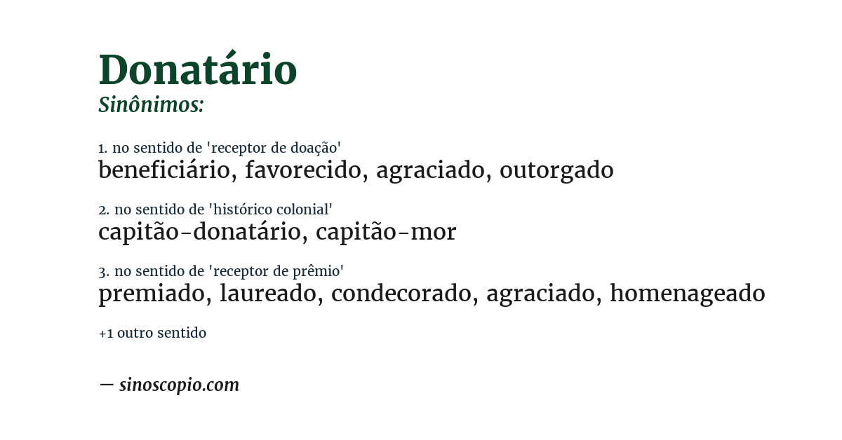 Sinônimo de donatário