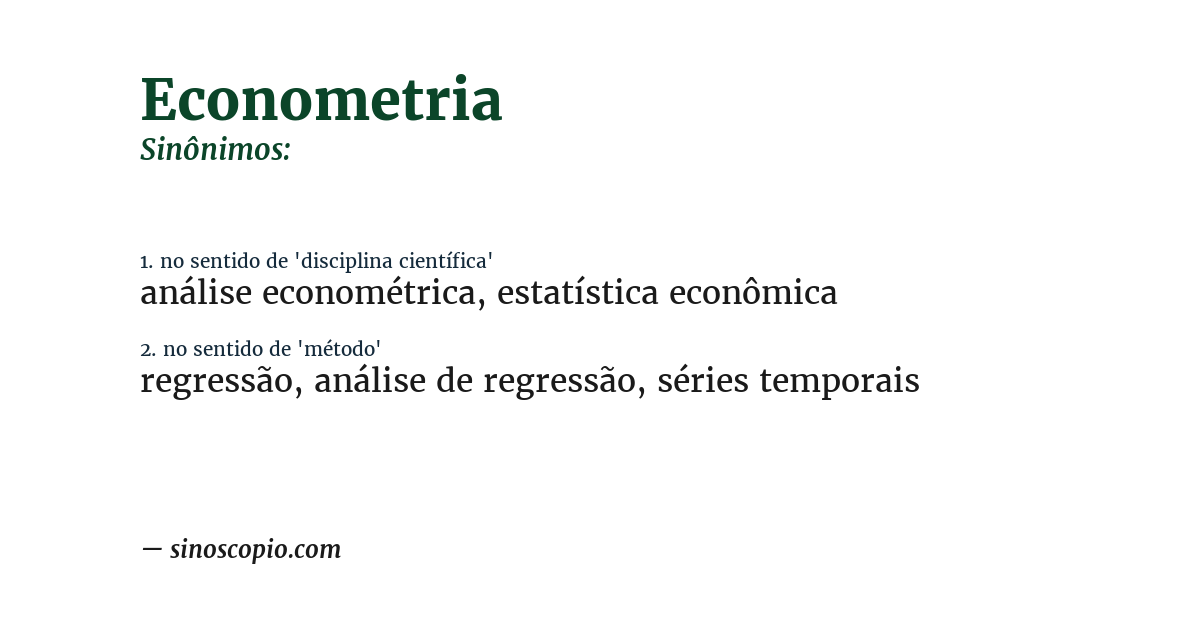 Sinônimo de econometria