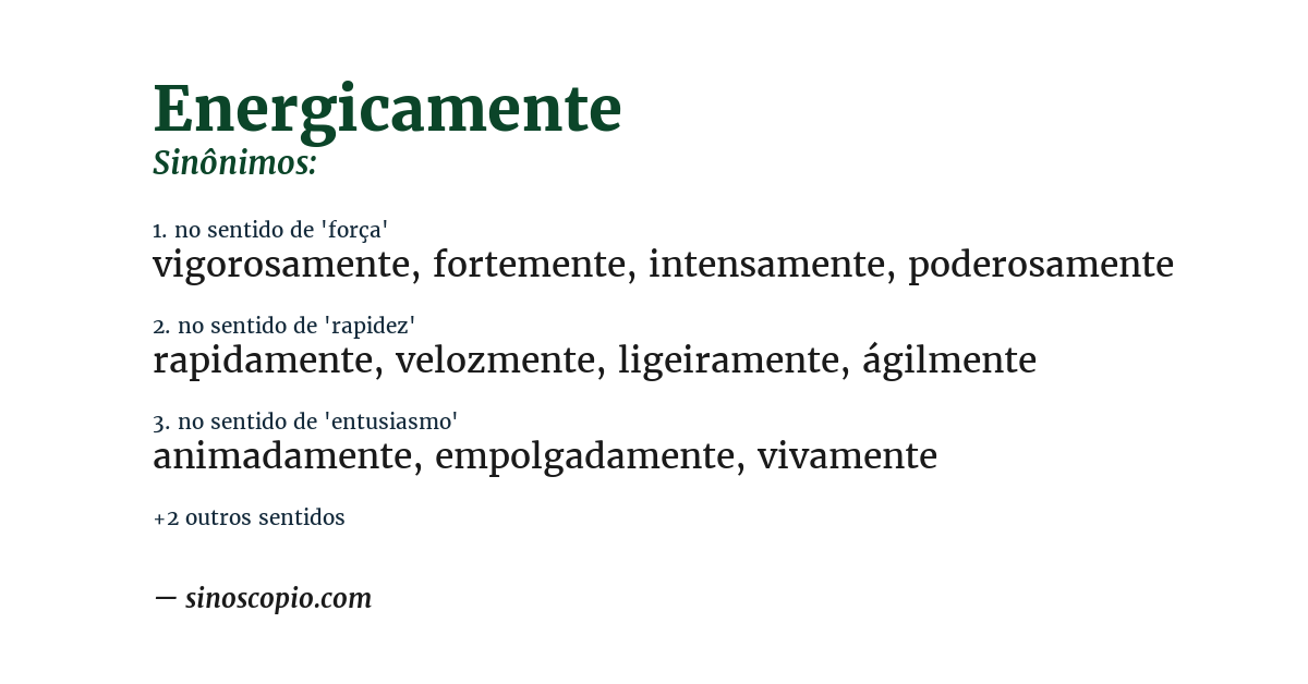 Sinônimo de energicamente