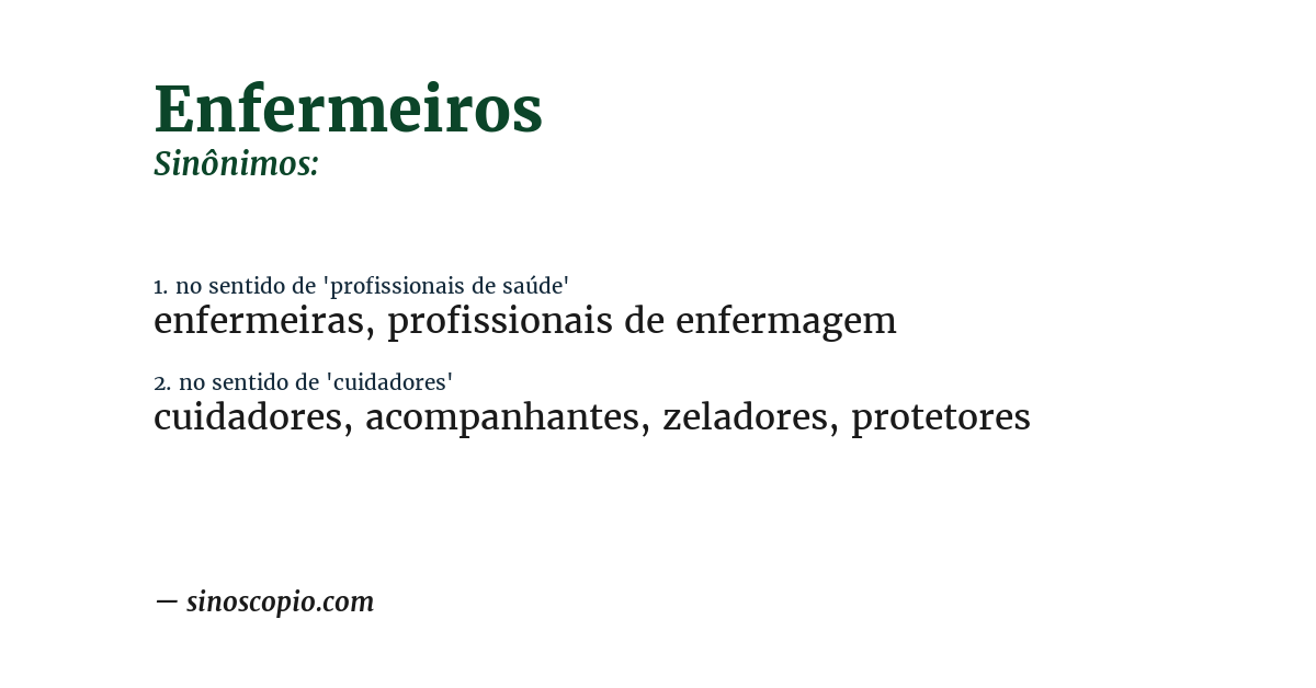 Sinônimo de enfermeiros