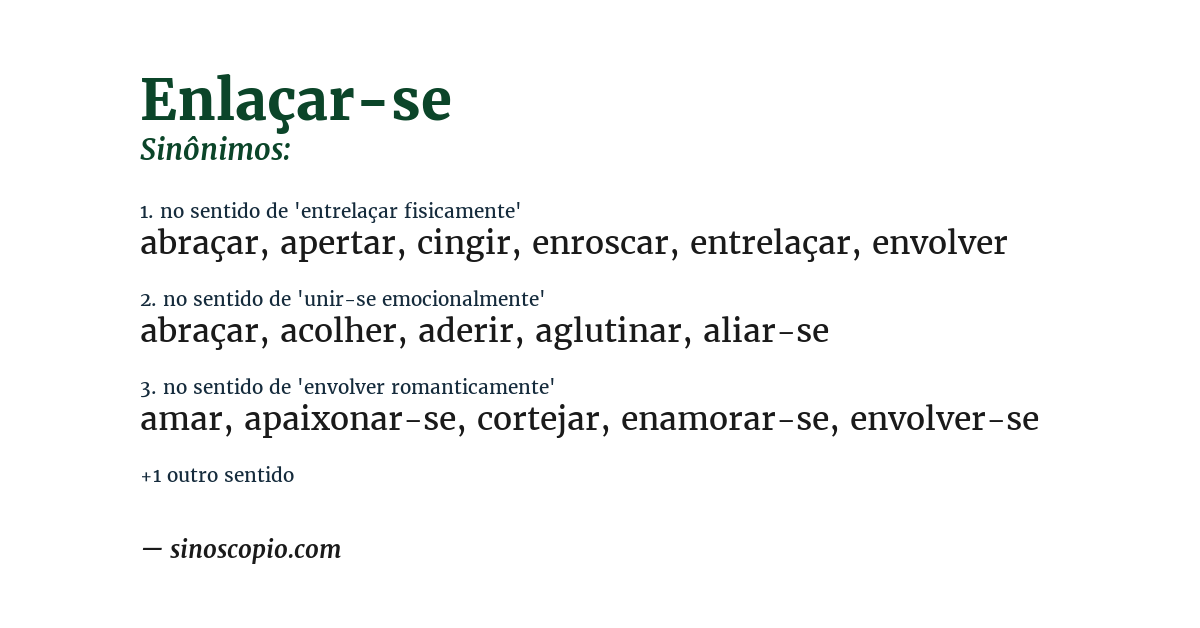 Sinônimo de enlaçar-se