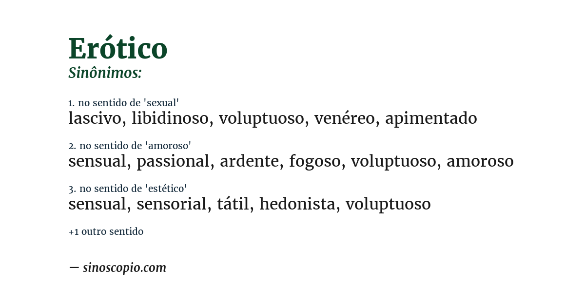 Sinônimo de erótico