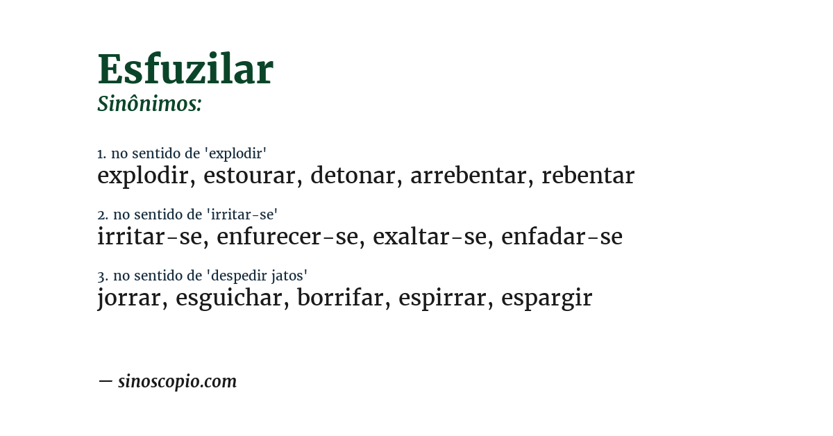 Sinônimo de esfuzilar