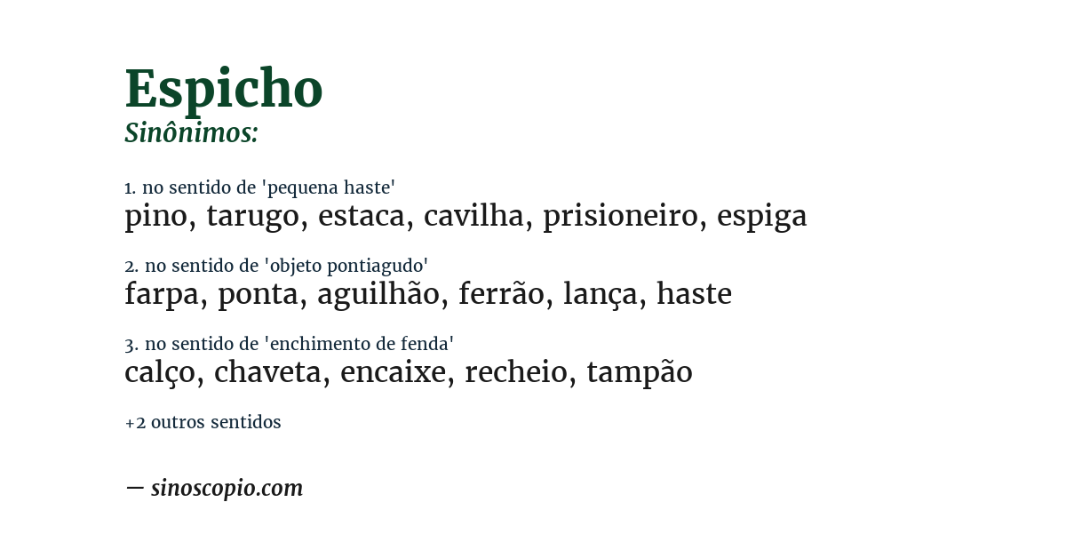 Sinônimo de espicho
