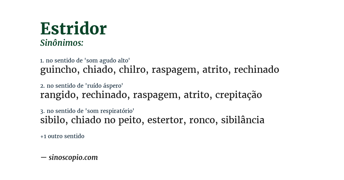 Sinônimo de estridor