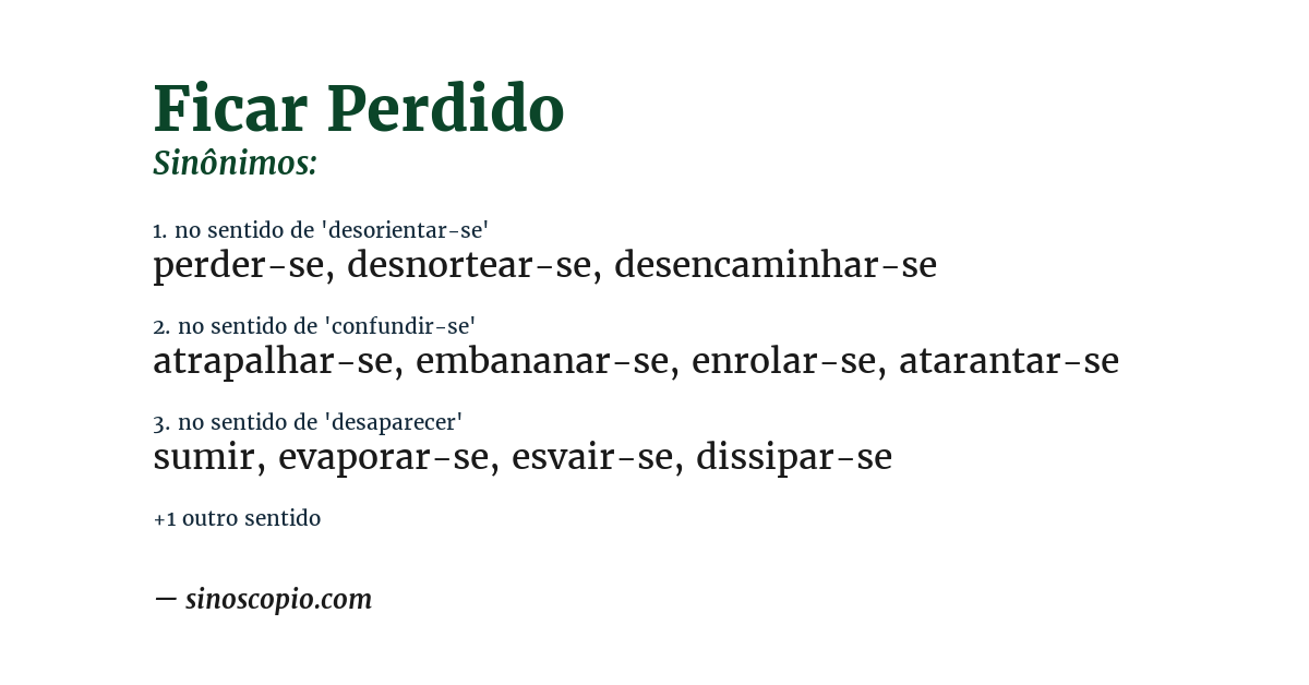 Sinônimo de ficar perdido