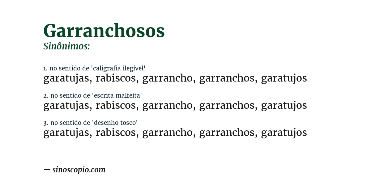 Sinônimo de garranchosos