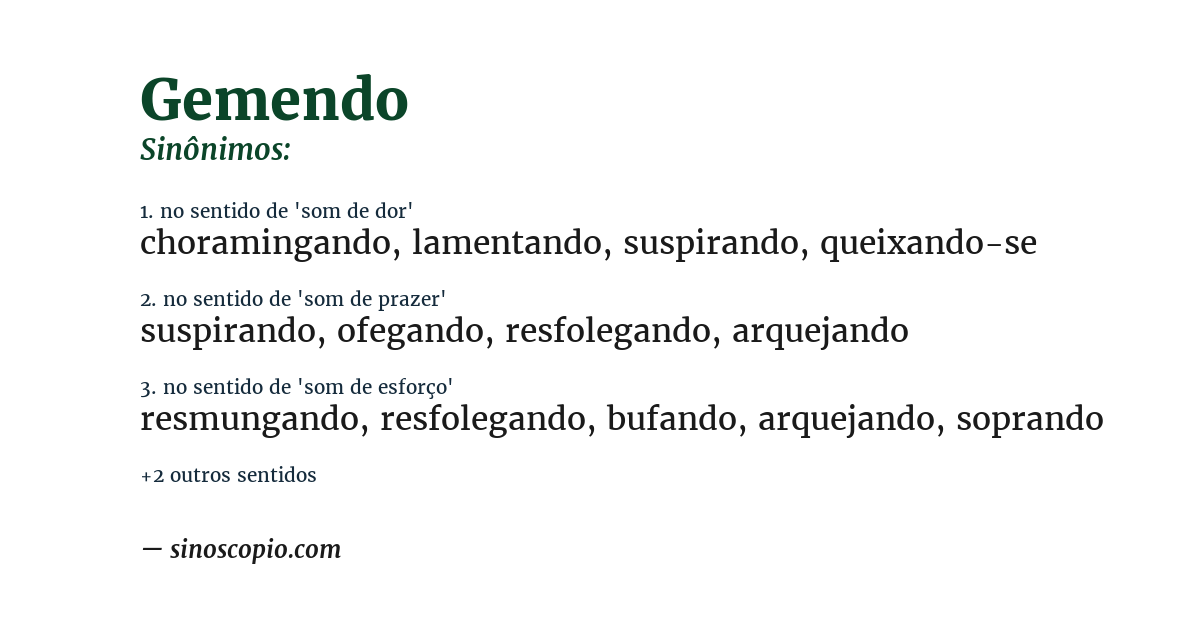 Sinônimo de gemendo