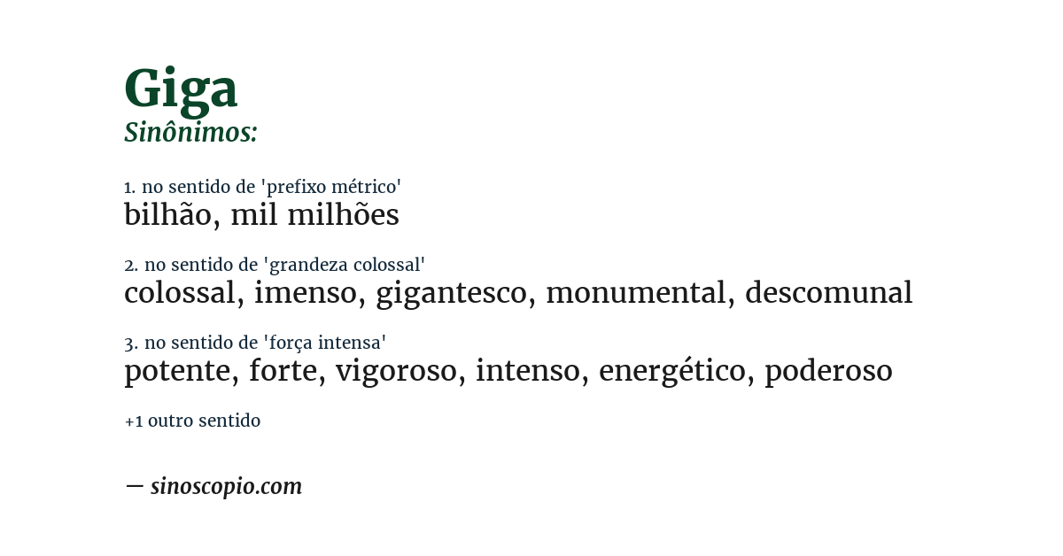 Sinônimo de giga