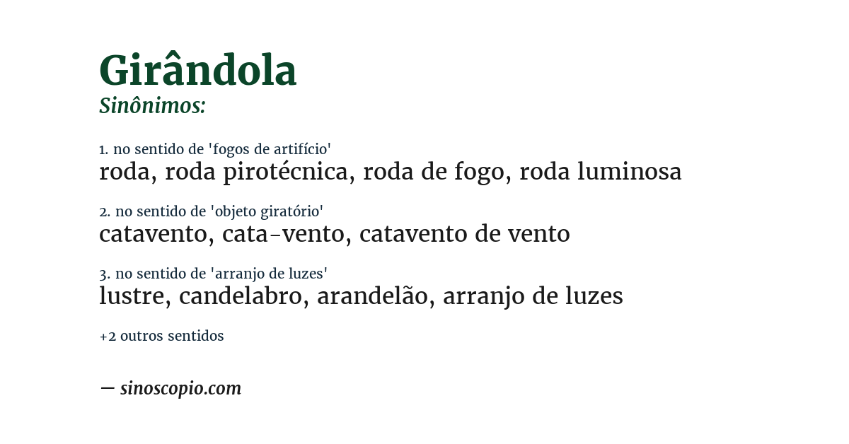 Sinônimo de girândola